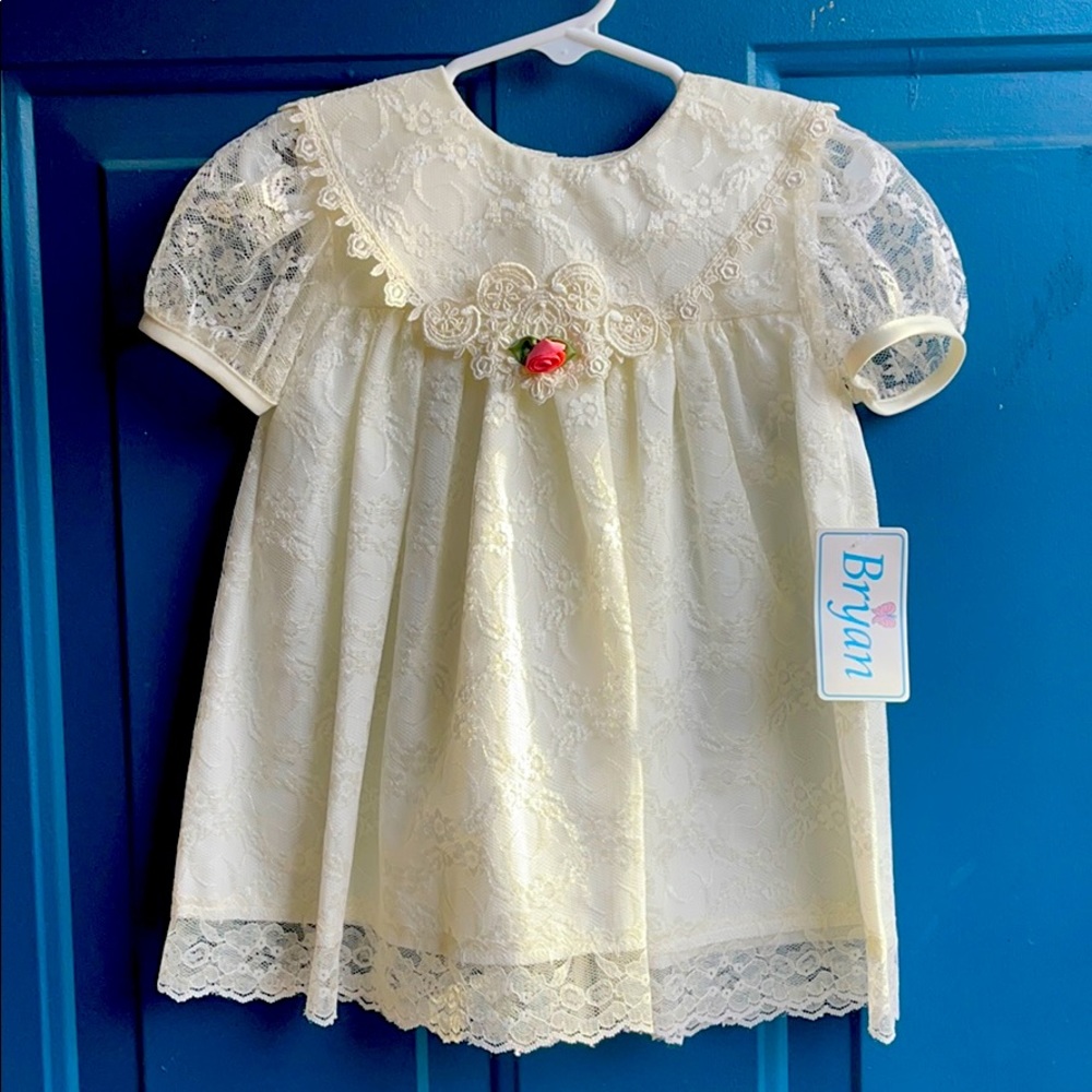 Off White Toddler 18 month lace collared dress
